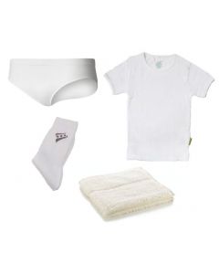 Onderkledingset katoen incl. t-shirt/slip/sokken/handdoek