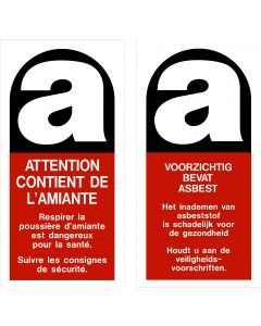 Stickers "Asbest" 25x50mm verpakt per 100